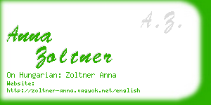 anna zoltner business card